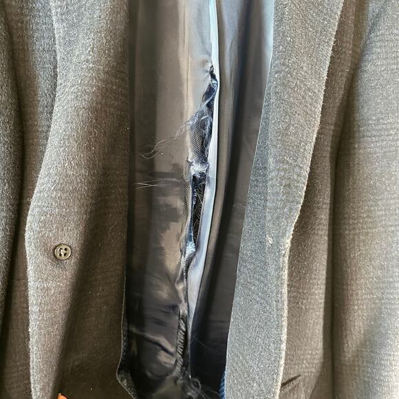 HART SCHAFFNER MARX Men's Wool Blend Coat Jacket Blue Size 40R with Flaw - Picture 10 of 10